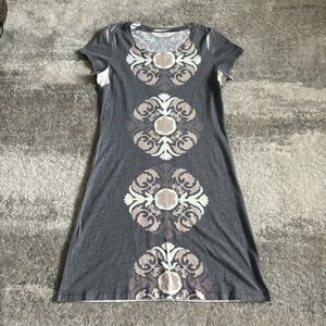 Before + Again Dress Womens XS Gray Tan Tee Shirt Sundance Lightweight USA
